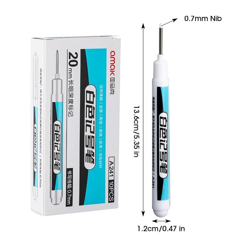 White Marker Oily Fine Tip Courier Waterproof Non-Fading, Card Tire Glass Highlighter.