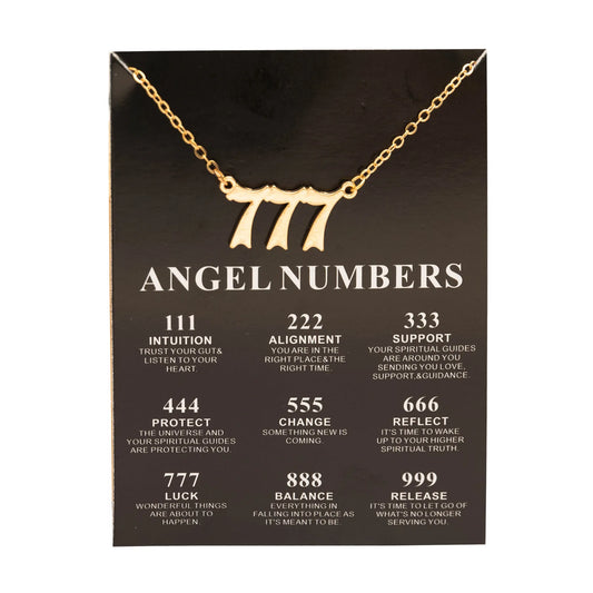 Lucky Angel Numbers Wish 777 Pendant Necklace