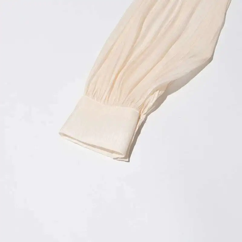 TWOTWINSTYLE Solid Blouse Mini Dresses For Women V Neck Long Sleeve Spliced Lace Up.