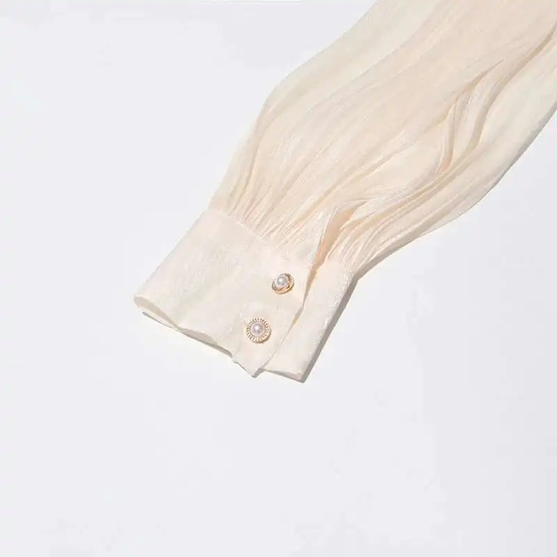 TWOTWINSTYLE Solid Blouse Mini Dresses For Women V Neck Long Sleeve Spliced Lace Up.